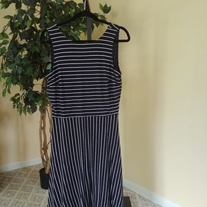 LOFT Pinstriped Swing Dress